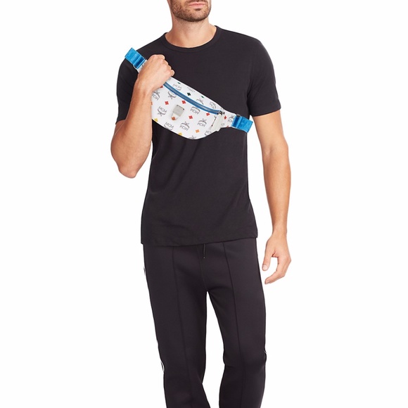 NWT $625 MCM Logo-Print Leather Belt Bag - Picture 4 of 11